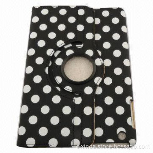 Rotating Leather Case for iPad Mini, Stand Case Provides Flexible Viewing Angles within 360 Degrees